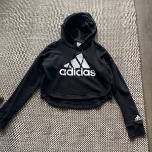Adidas black crop hoodie